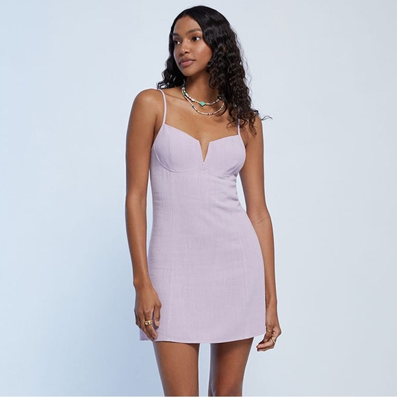 La Hearts Dresses & Skirts - LA Hearts Purple Notched Neck Bustier Mini Dress